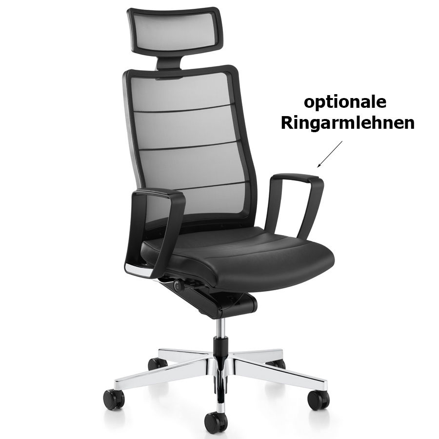 Interstuhl AirPad (3C72) Bürostuhl | Kopfstütze | Netzrücken | Schwarz