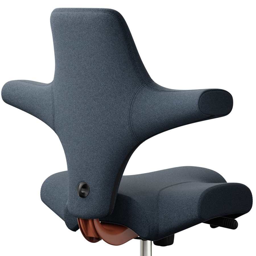 HAG CAPISCO 8106 Stoff Cura dunkelblau mit Sattelsitz - Gestell Blush rose - Nahaufnahme