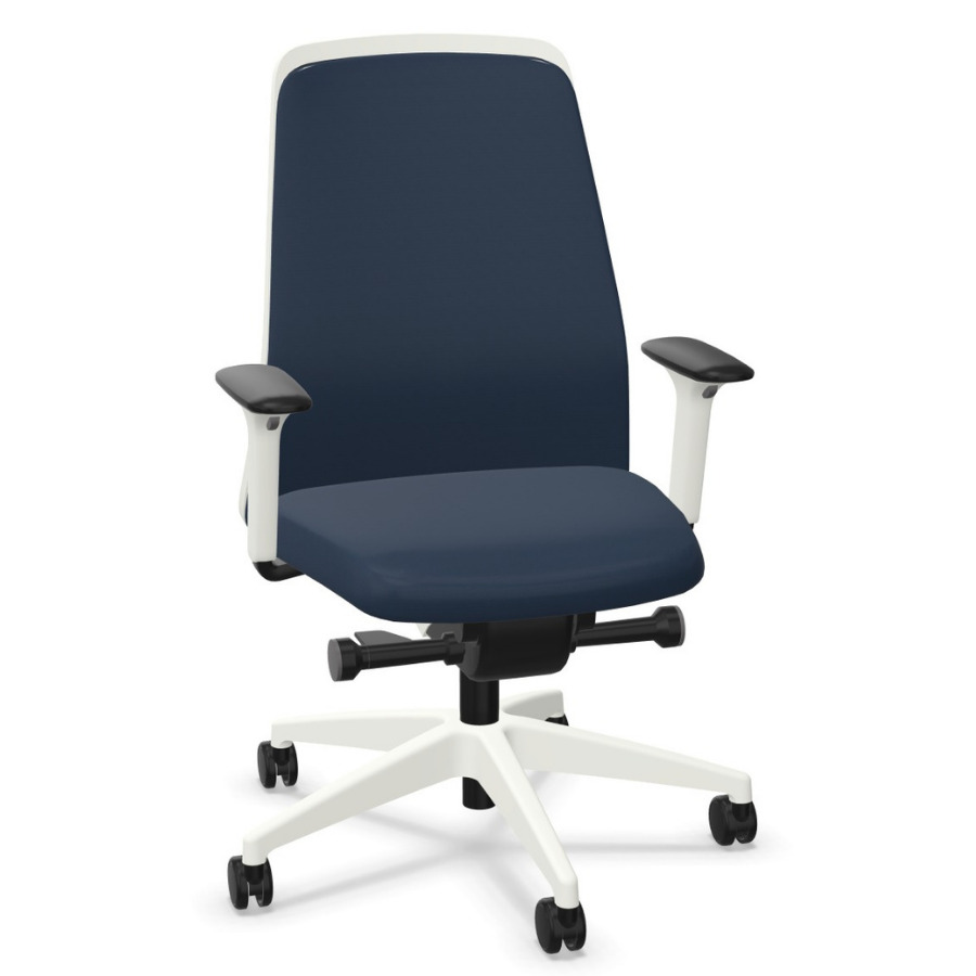 Interstuhl EVERYis1 (EV311) Bürostuhl schwarz mit Chillback Rückenlehne Farbe saphirblau