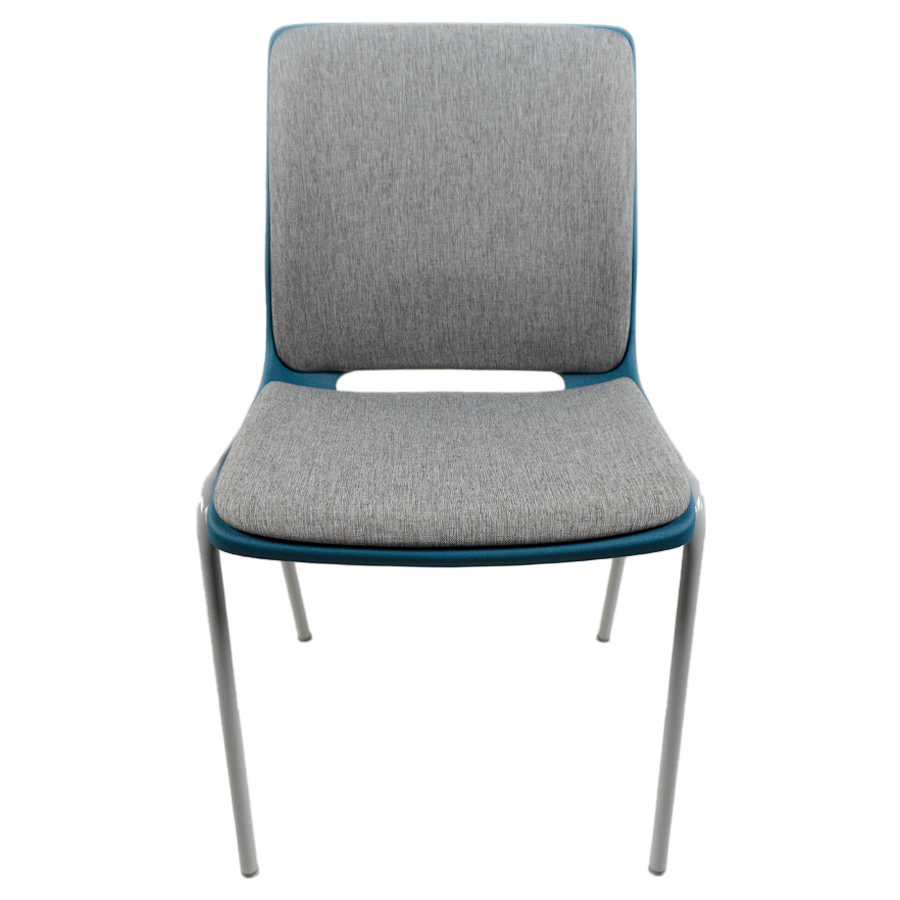 Profim Ana Sitz und Rücken gepolstert | Stoff Nexus hellgrau | Schale Teal blue | Gestell Misty grey