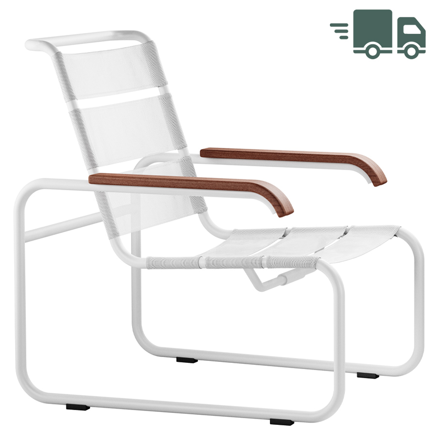 THONET S 35 N | Gartenlounge Sessel mit Armlehnen | weiß