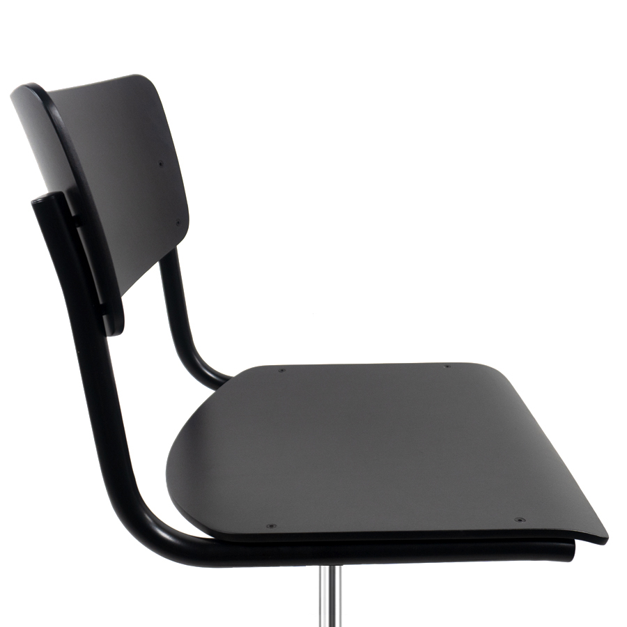THONET S 43 DR | Drehsessel | Buche schwarz gebeizt | Rollen und Gestell schwarz