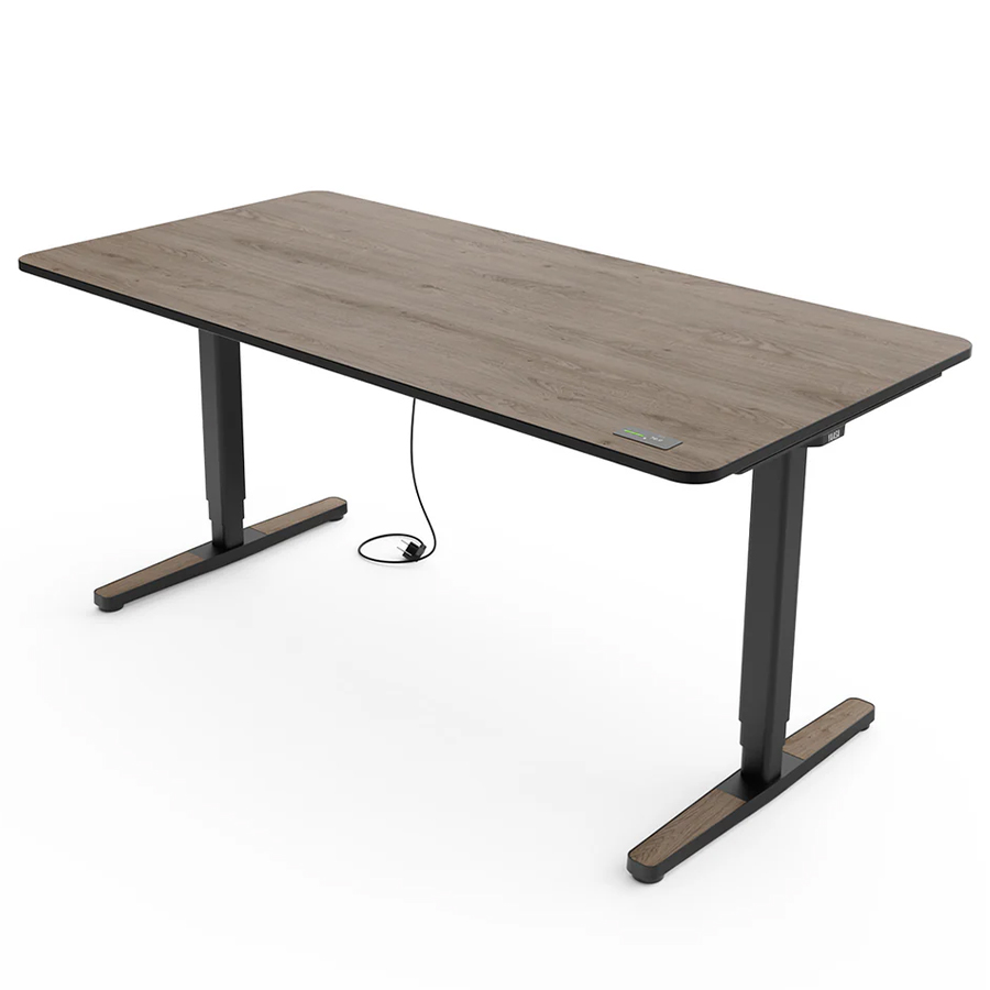 Yaasa Desk Pro Gestell schwarz Tischplatte Eiche dunkel