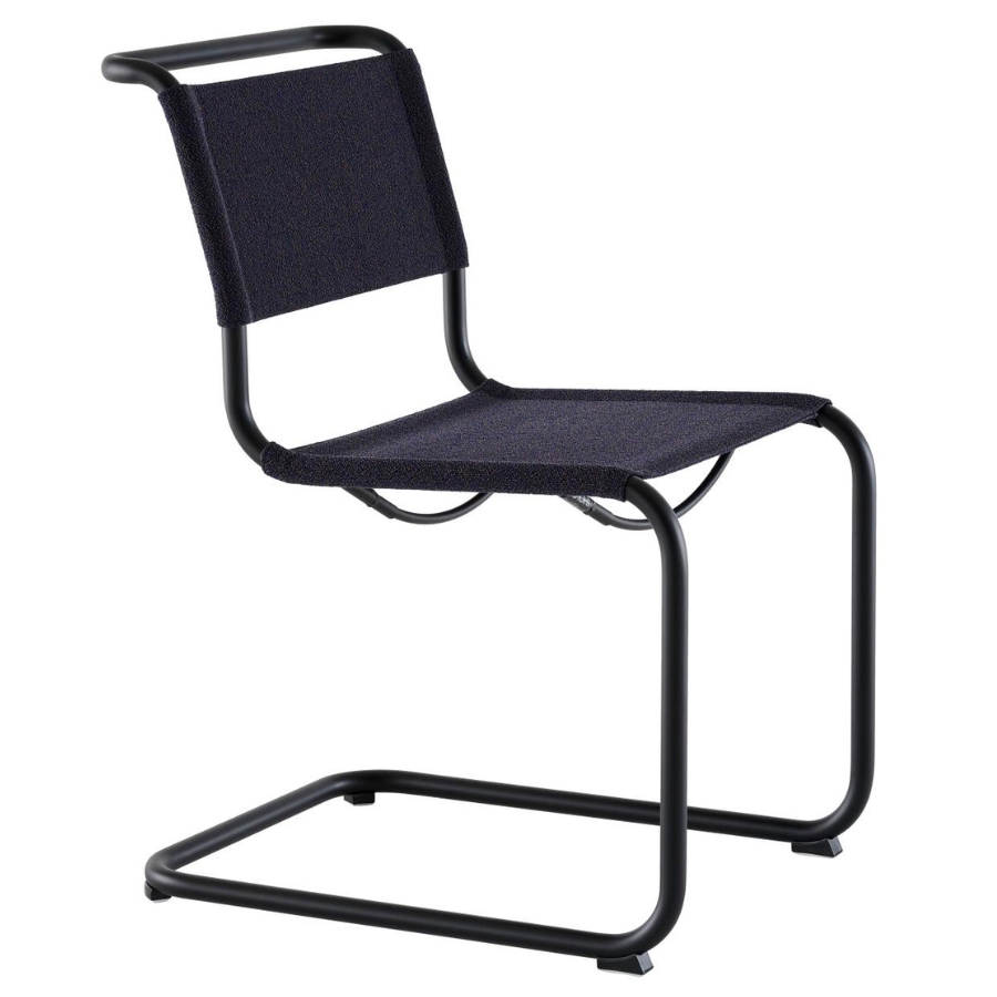 THONET Stahlrohr-Freischwinger S 33 V | Gestell schwarz | Stoffgewebe | Konfigurator