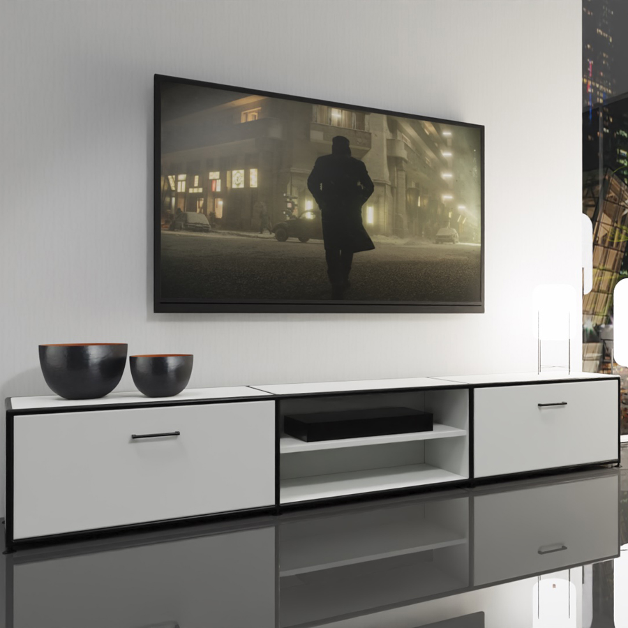 BOSSE TV-Lowboard mit zwei Klappen und einem Holz-Fachboden 240 cm
