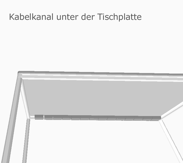 Bosse S-Desk weiss - Beschreibung Position Kabelkanal