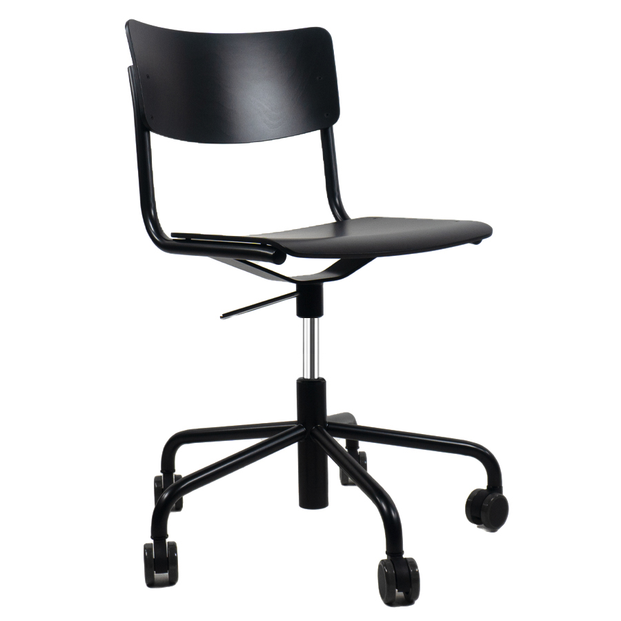 THONET S 43 DR | Drehsessel | Buche schwarz gebeizt | Rollen und Gestell schwarz