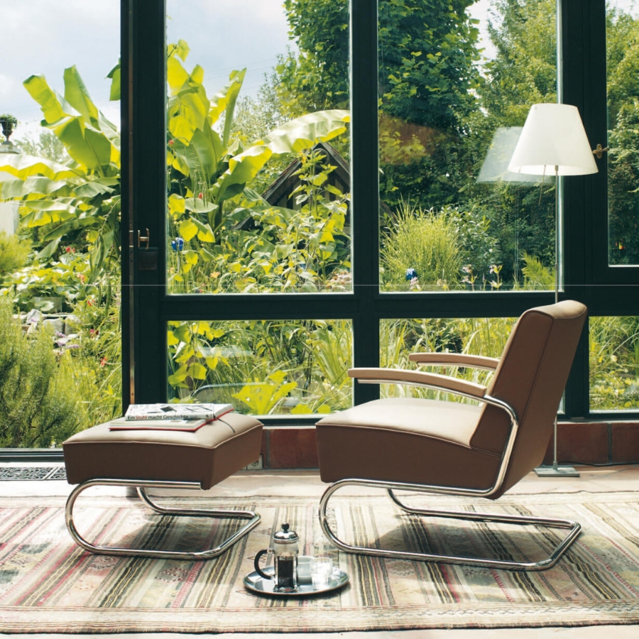 THONET S 411 H Freischwinger Hocker | Konfigurator