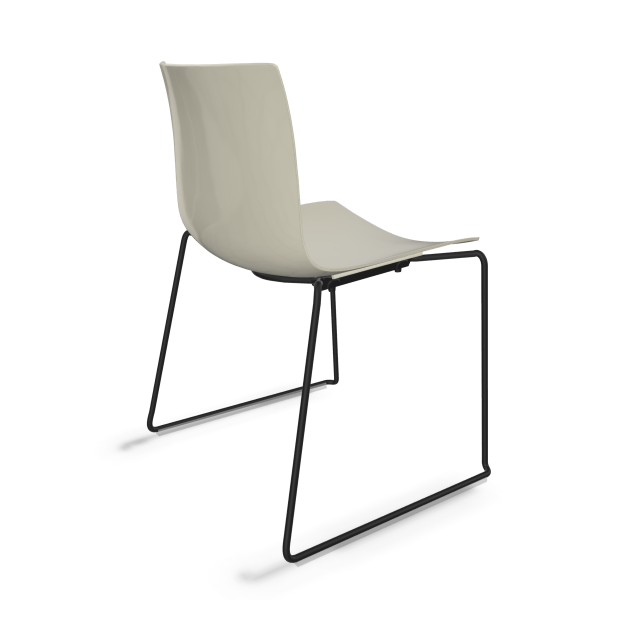 Arper Catifa 46 0278 einfarbig elfenbein mit Gestell schwarz