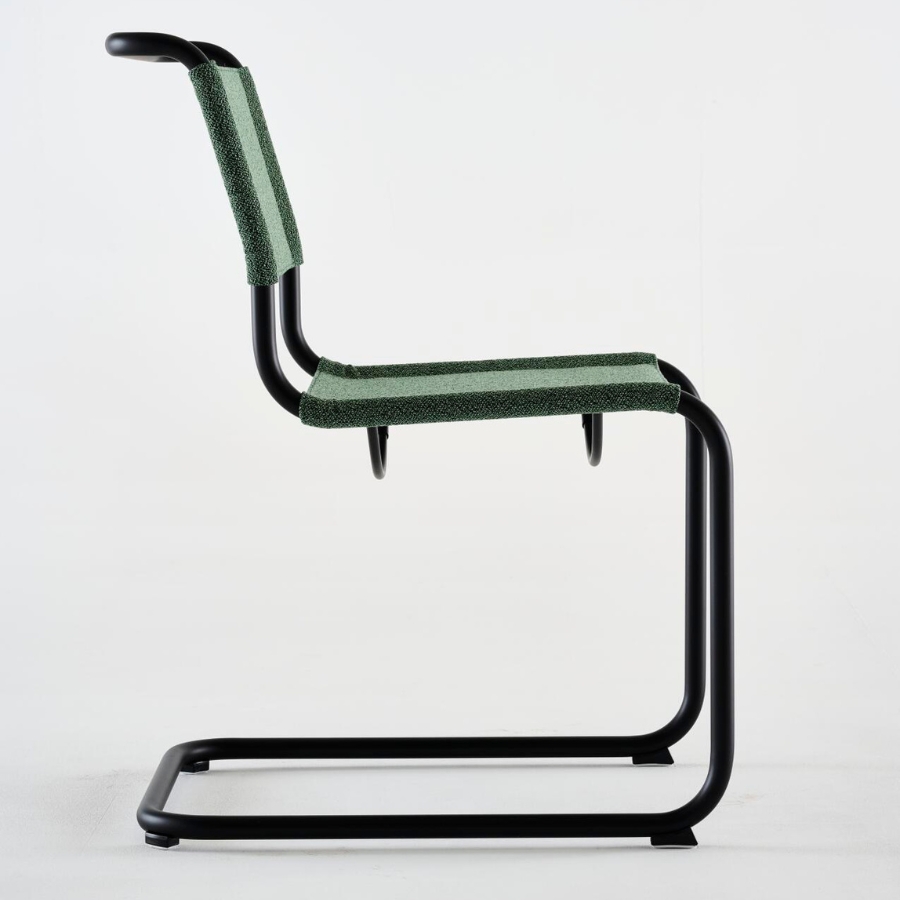 THONET Stahlrohr-Freischwinger S 33 V | Gestell schwarz | Stoffgewebe | Konfigurator
