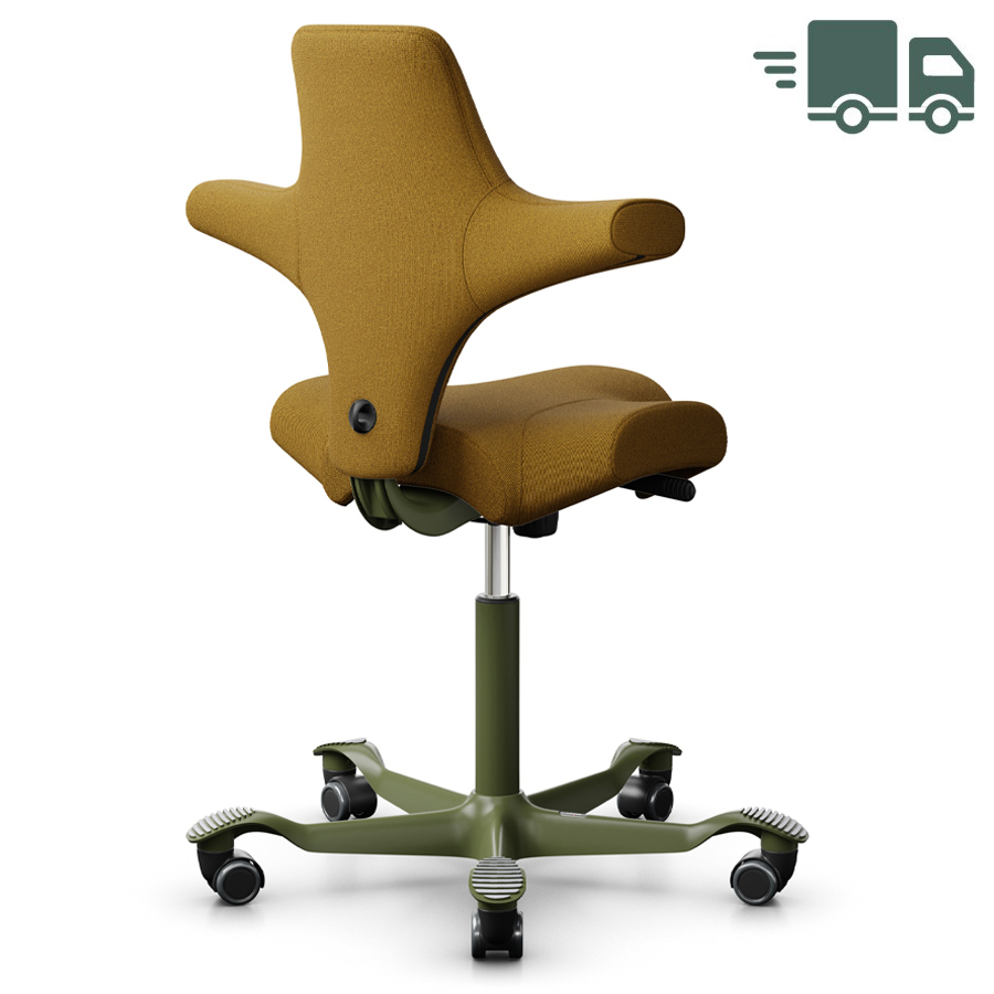 HAG Capisco 8106 Stoff Capture Farbe ocker 6401 - Gestell Moss Grey
