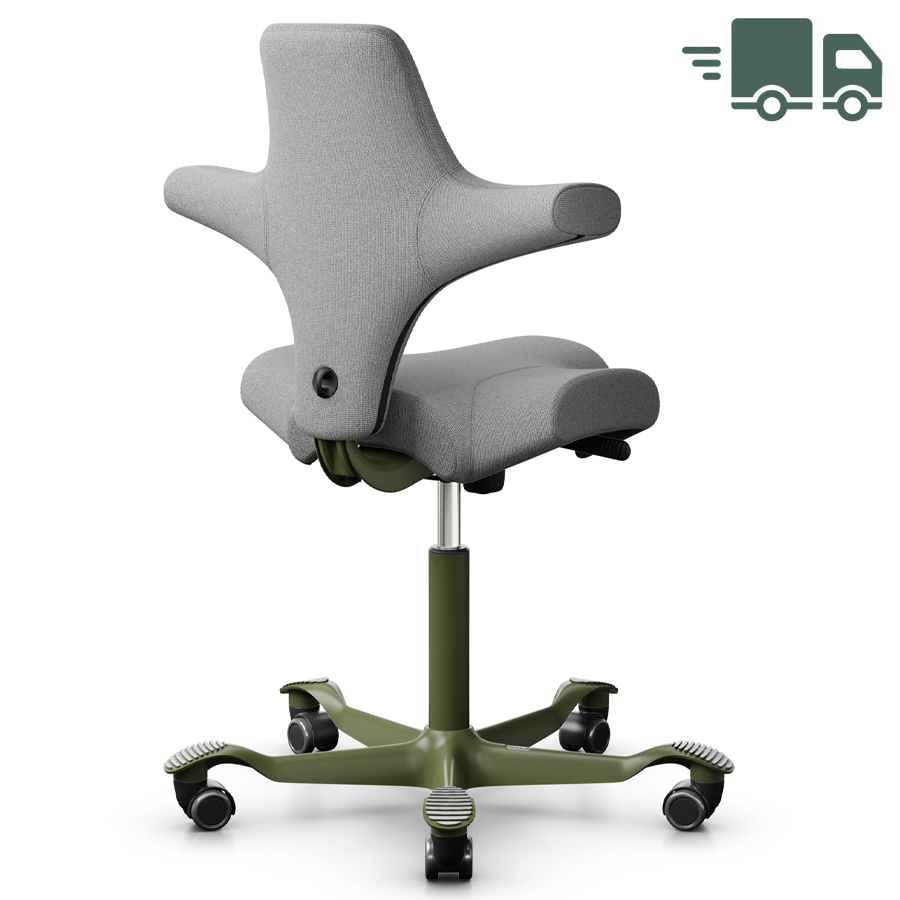 HAG CAPISCO 8106 Stoff Cura hellgrau mit Sattelsitz - Gestell Moss grey