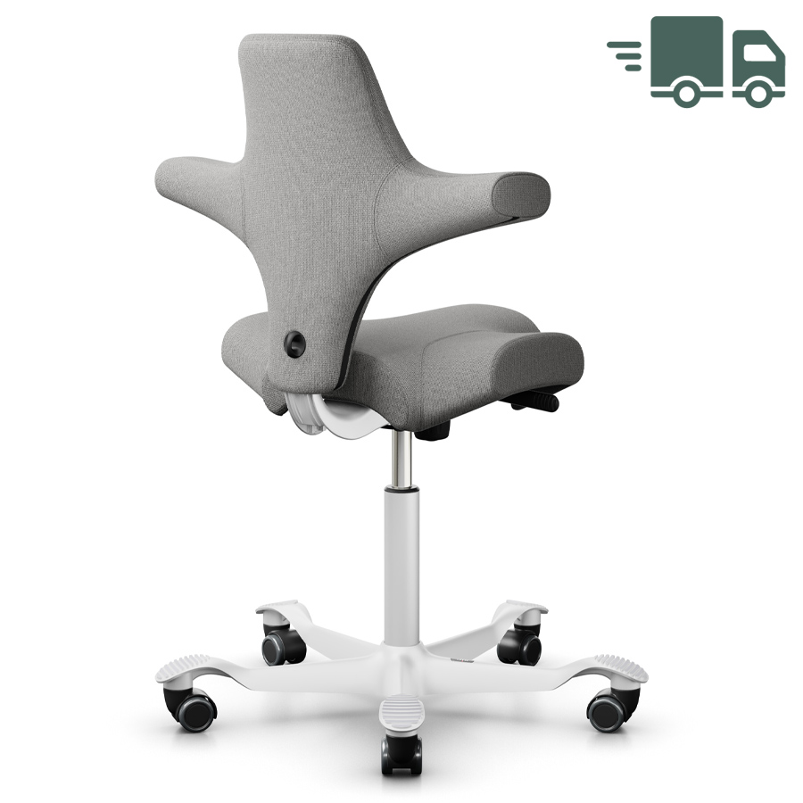 HAG CAPISCO 8106 Stoff Cura hellgrau mit Sattelsitz - Gestell weiß