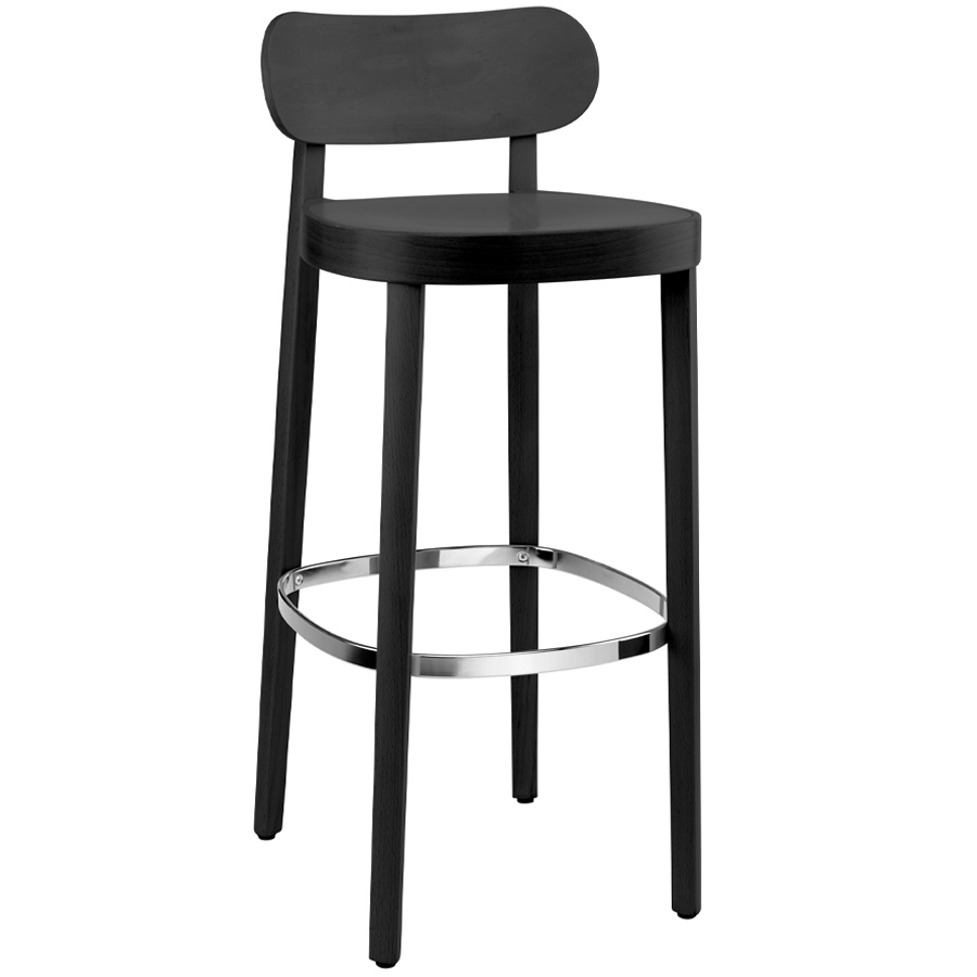 THONET 118 MH Barhocker mit Muldensitz Buche gebeizt schwarz