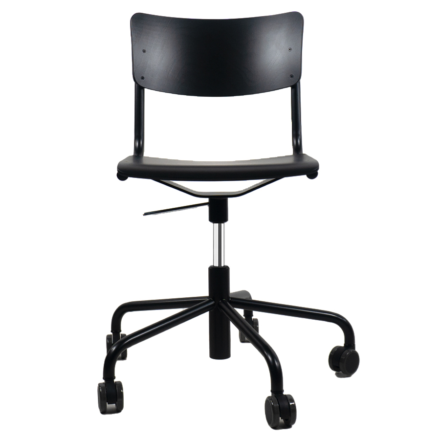 THONET S 43 DR | Drehsessel | Buche schwarz gebeizt | Rollen und Gestell schwarz