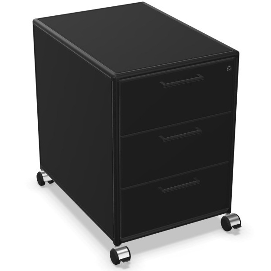 Bosse Rollcontainer mit Schüben vulkanschwarz - Gestell schwarz
