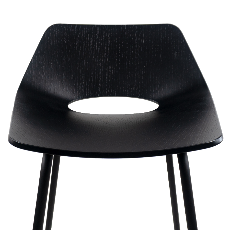 ABVERKAUF: THONET S 661 H Barhocker | Edelholz schwarz | Gestell schwarz matt