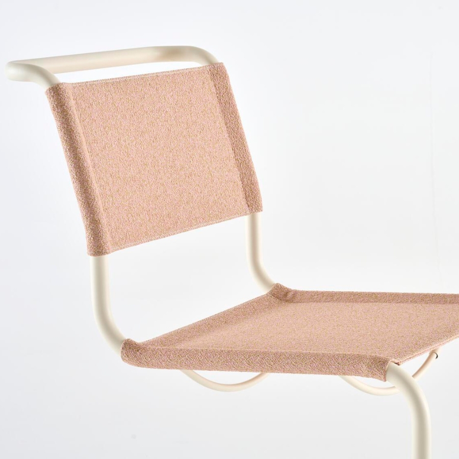 THONET Stahlrohr-Freischwinger S 33 V | Gestell perlweiß | Stoffgewebe | Konfigurator