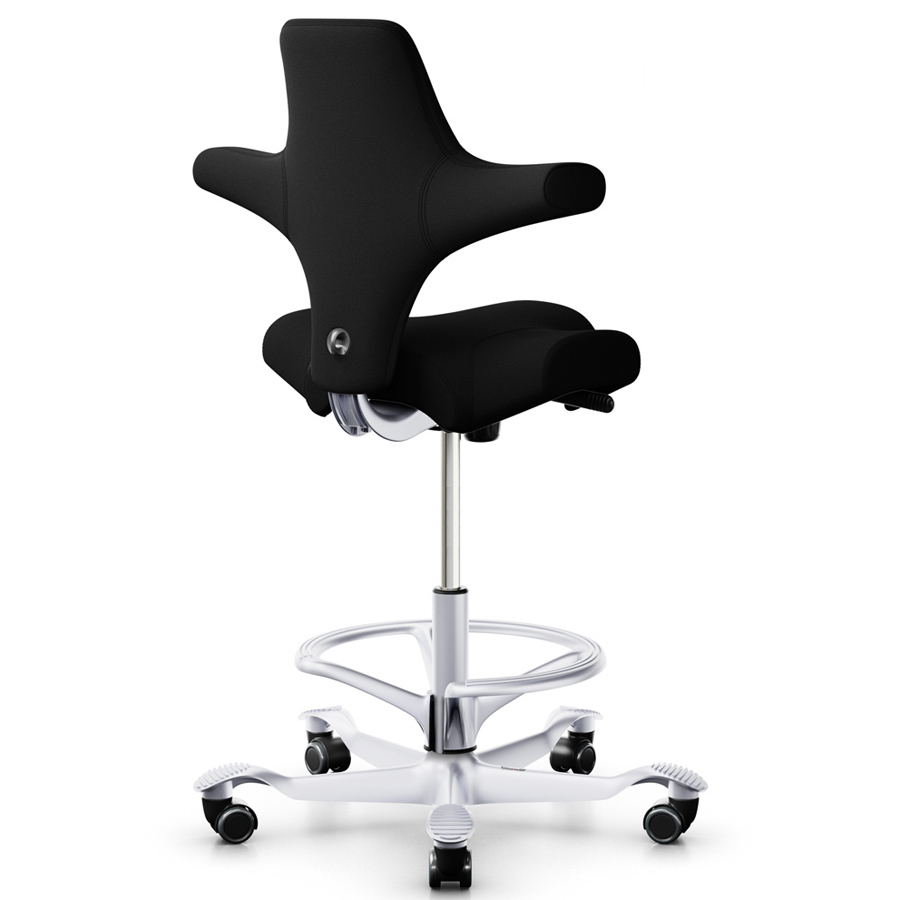 HAG CAPISCO 8106 | Stehhilfe mit Fußring | Stoff Xtreme schwarz | Gestell silber