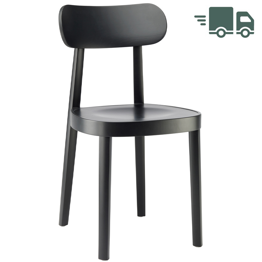 THONET 118 M Holzstuhl mit Muldensitz Buche gebeizt schwarz
