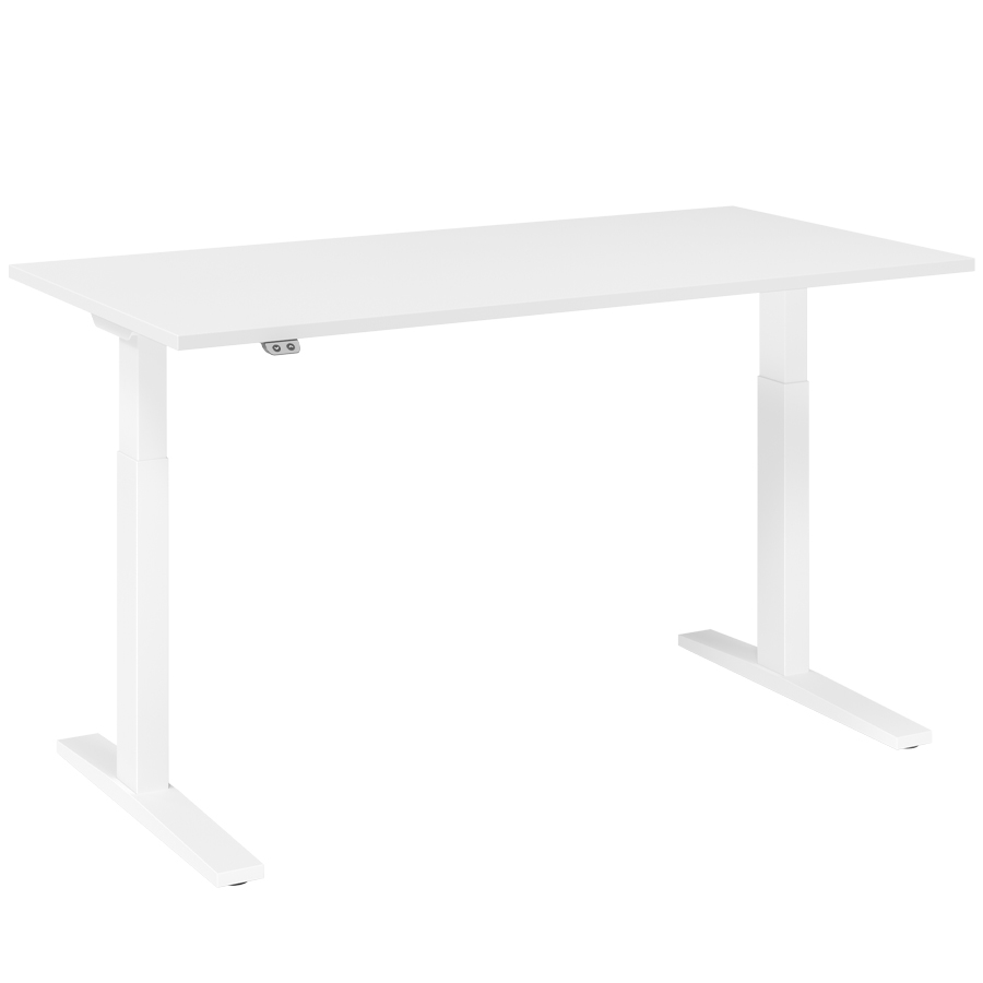 RWH ACTION elektrisch verstellbarer Schreibtisch - Tischplatte und Gestell weiß - 180x80 cm