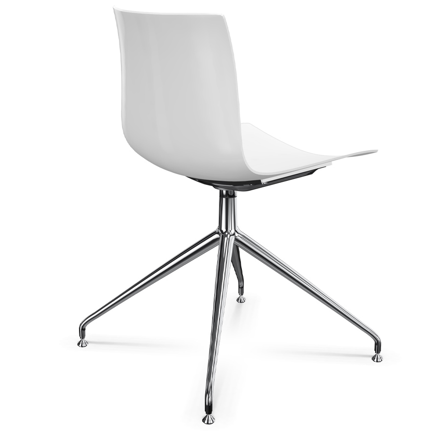 Arper CATIFA 46 0368 einfarbig weiß - Gestell Alu glänzend - hinten