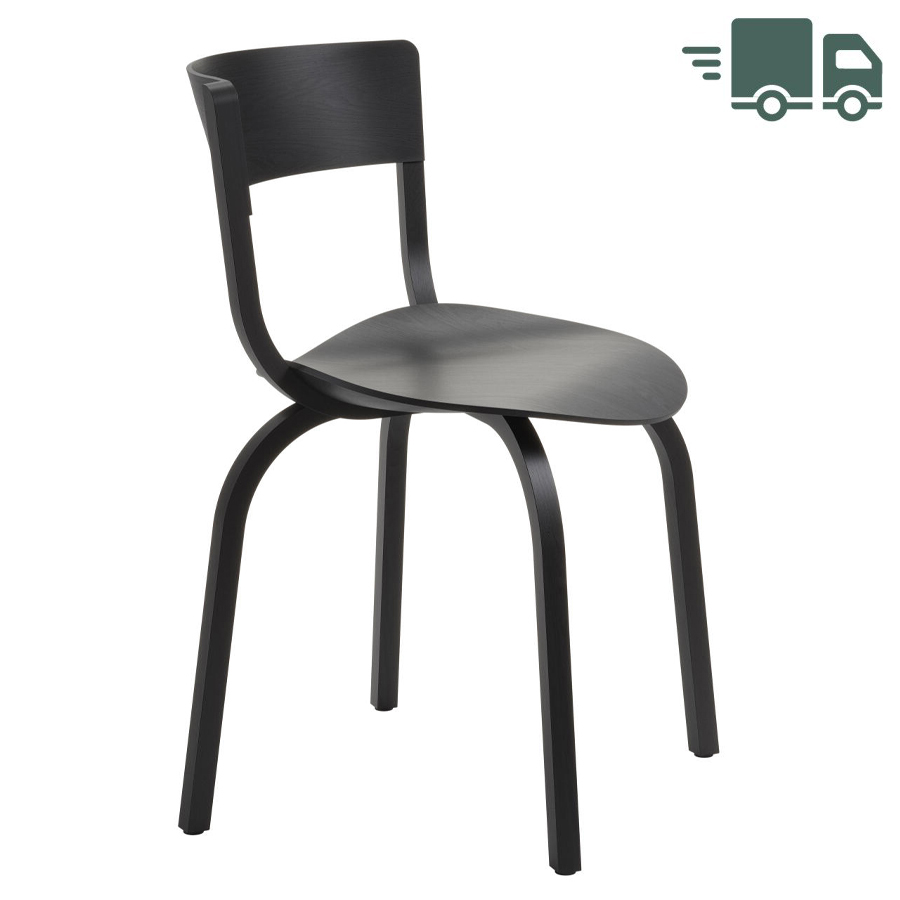 THONET 404 Holzstuhl ohne Armlehnen - Eiche schwarz gebeizt