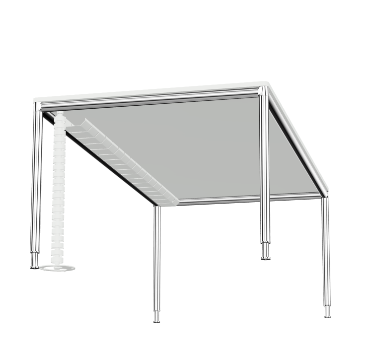 Bosse S-Desk mit Kabelkanal und Kabelkette weiss