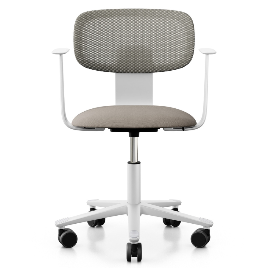 HAG Tion mesh 2340 | Bürostuhl weiß | Netzrücken | Stoff Select beige