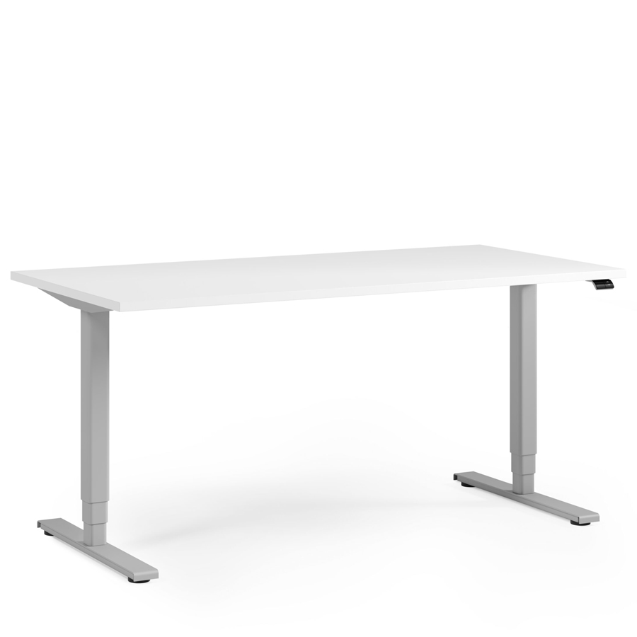 fm FOURACTION 133 Schreibtisch | Gestell silber | Platte weiß