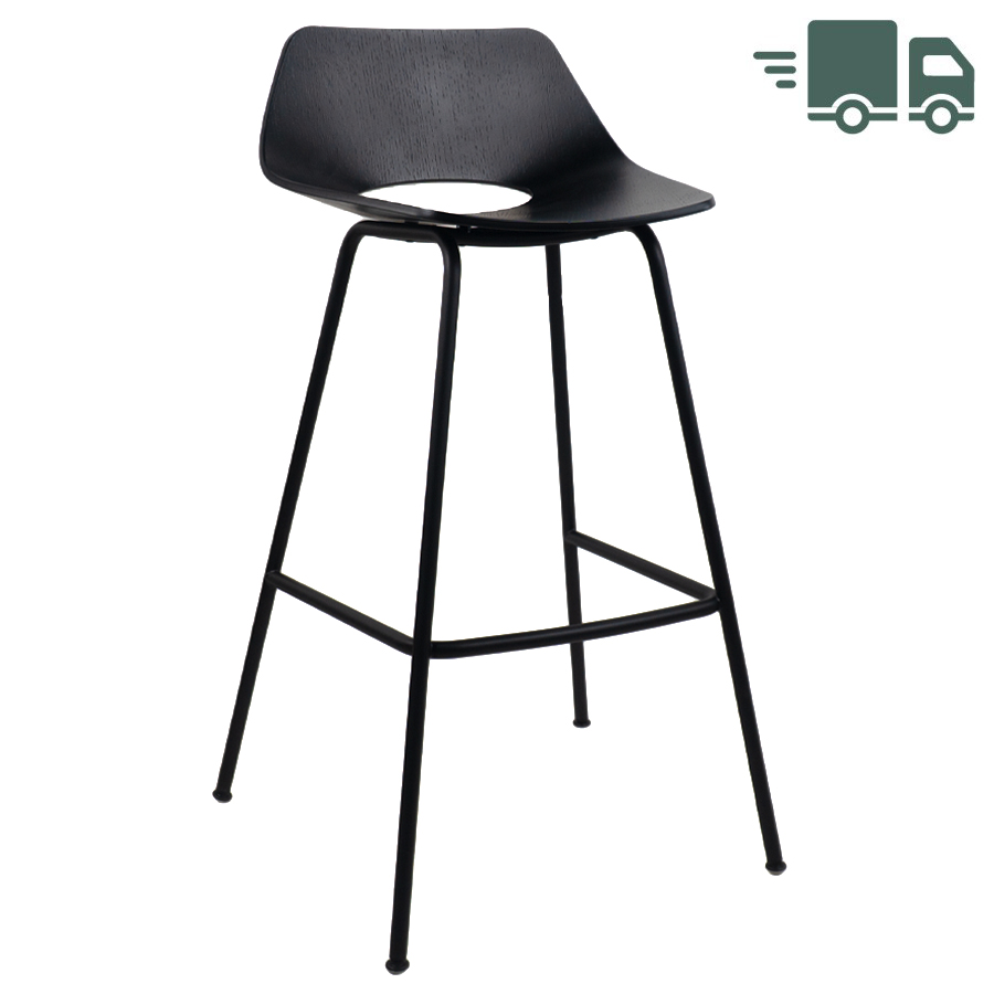 ABVERKAUF: THONET S 661 H Barhocker | Edelholz schwarz | Gestell schwarz matt