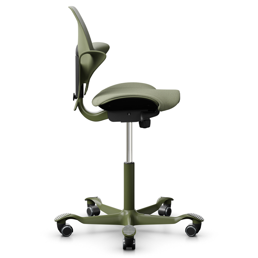 HAG CAPISCO PULS 8020 | Stehhilfe | Schale Moss | Sitzfläche Grün-Grau | Gestell Moss Grey