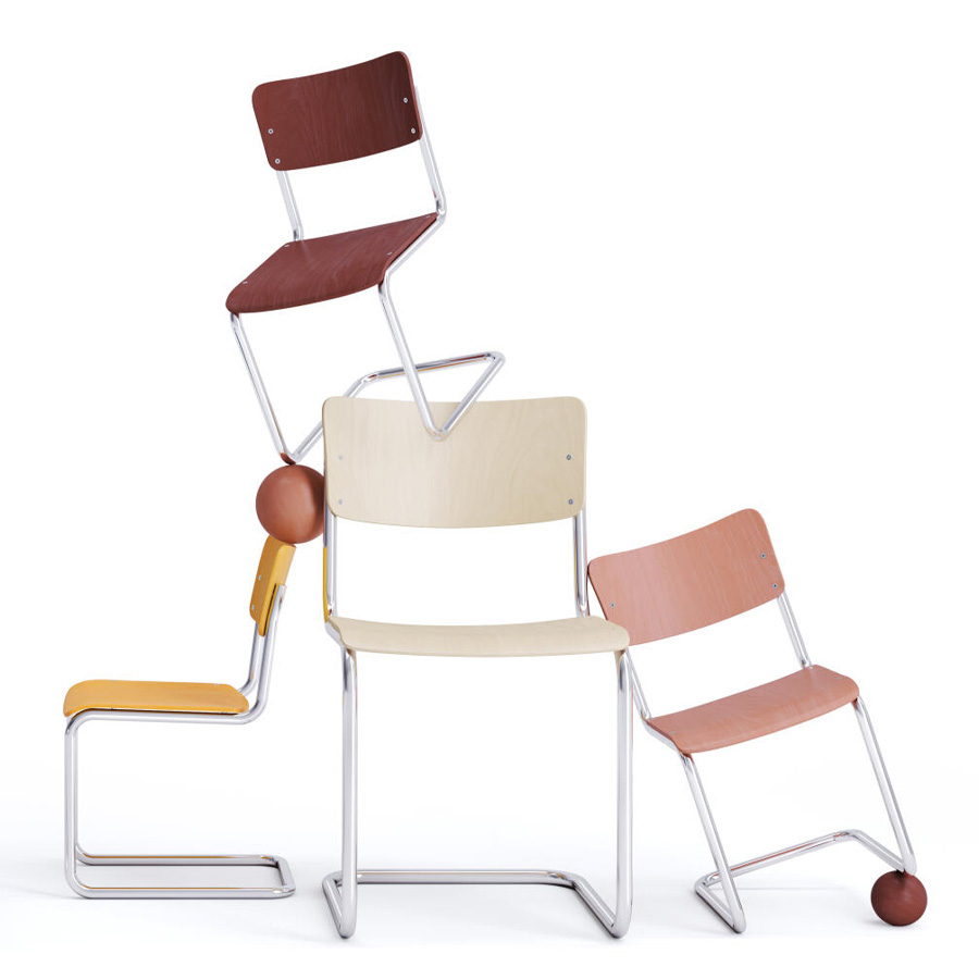 THONET Stahlrohr-Freischwinger S 43 K für Kinder - Beispielbilder
