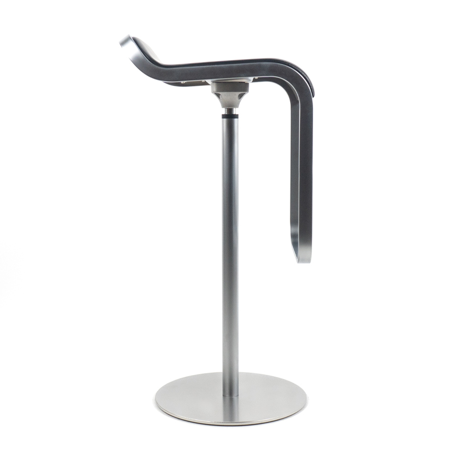 lapalma LEM S81 Barhocker | Fixe Höhe | Ledersitz schwarz | Gestell verchromt