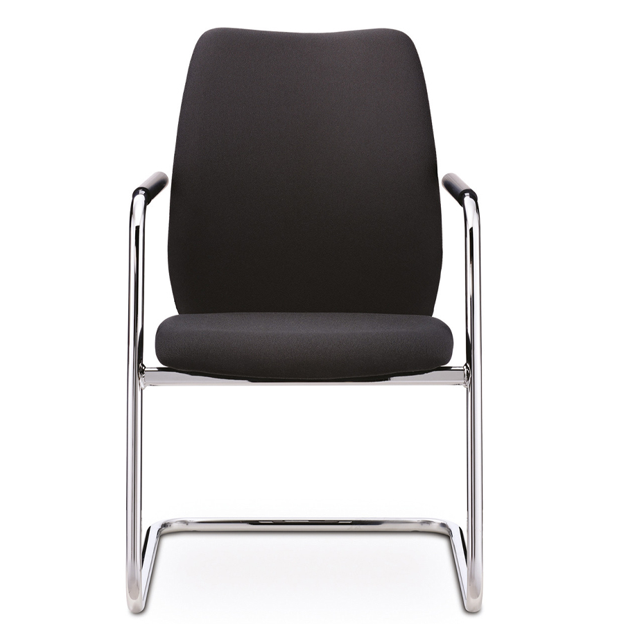 fm Fastline Freischwinger feeling light schwarz | Gestell chrom | Frontansicht