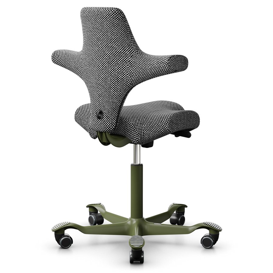 HAG Capisco 8106 mit Designstoff Sisu black and white | Gestell Moss Grey