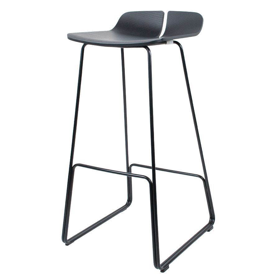 lapalma LINK Barhocker S129 | Höhe 75 cm schwarz | Sitzfläche Holz schwarz offenporig