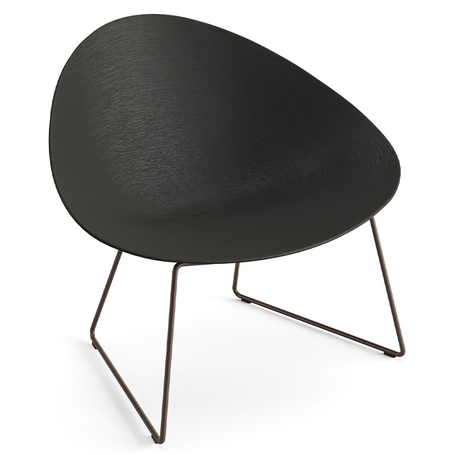Arper Adell Lounge Sessel Kufengestell Sitzschale Schwarz