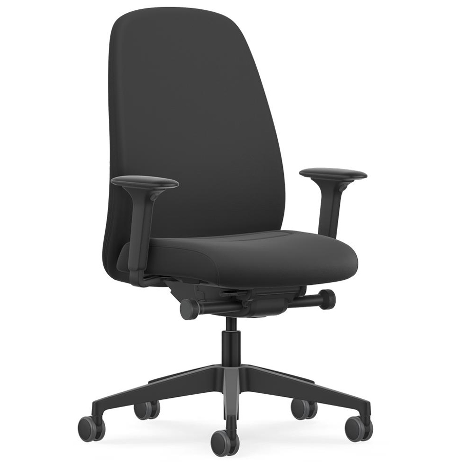 Interstuhl HEJis3 HJ116 Bürostuhl - mit 4D Armlehnen, Kunststoffteile schwarz, Stoff Era tiefschwarz