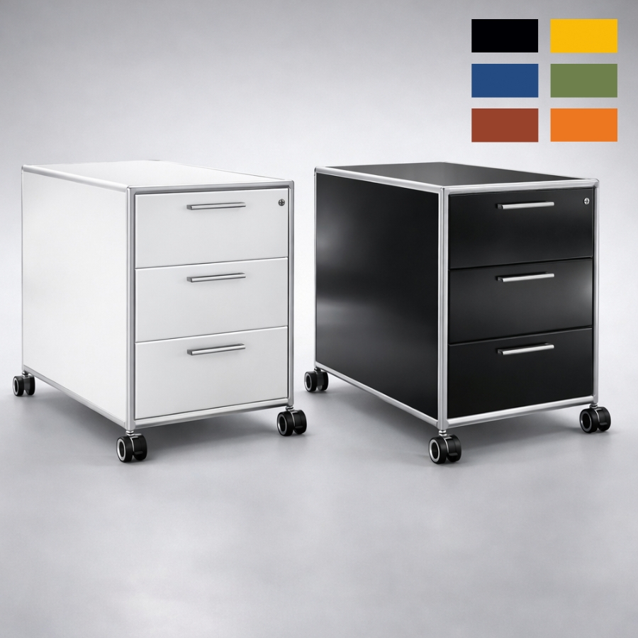 BOSSE Fast and Easy Rollcontainer 3-3-3 | 3 Schubladen | Tiefe 80 cm | Konfigurator