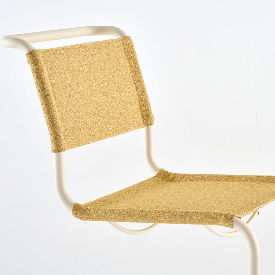 THONET Stahlrohr-Freischwinger S 33 V | Gestell perlweiß | Stoffgewebe | Konfigurator