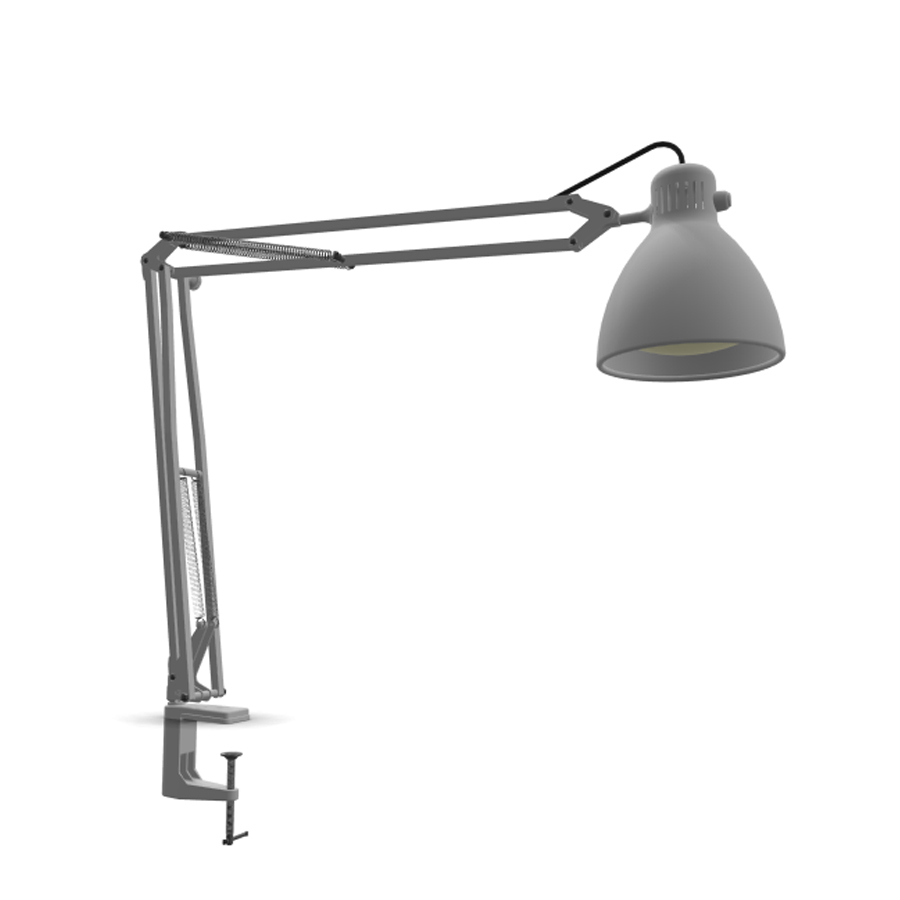 GLAMOX Luxo L1 Tischleuchte aluminiumgrau Halogen E27