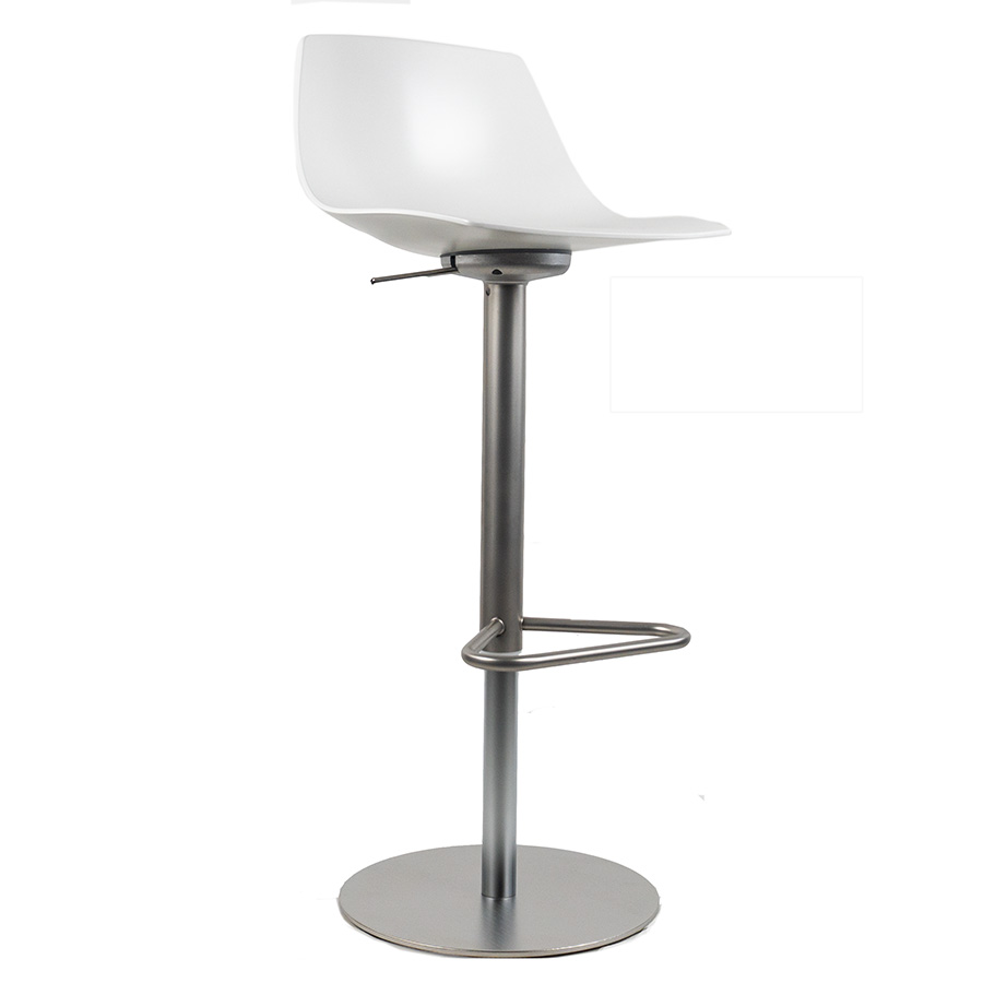 lapalma MIUNN S104 Barhocker | Baydur weiss | Gestell Edelstahl | Platte rund