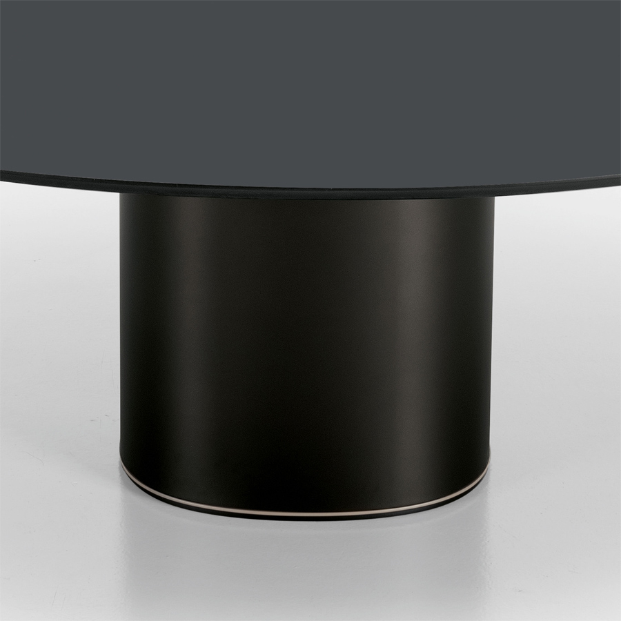 Kristalia Holo Pillar - Esstisch - Standfuß onyx schwarz - Tischplatte Fenix-NTM schwarz