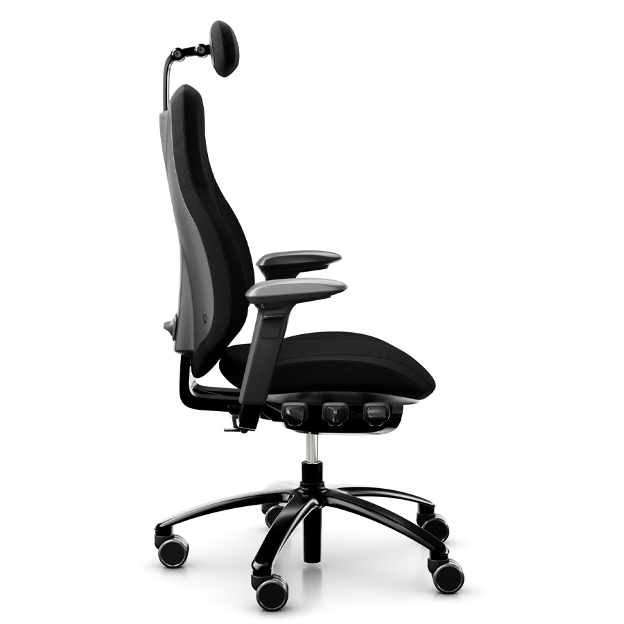 RH Mereo 220 black mit hoher Rückenlehne | Gamingstuhl | Ansicht seitlich