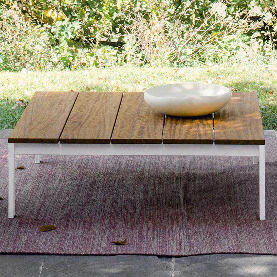 Kristalia be-Easy | Gartentisch | Couchtisch | Slatted mit Teakholz Platte | Konfigurator
