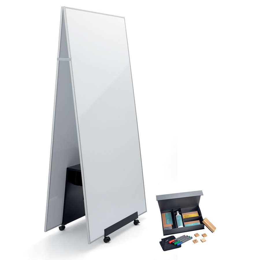 SIGEL Meet up Bundle mit zwei Whiteboards, Stand und gratis Zubehör-Toolbox