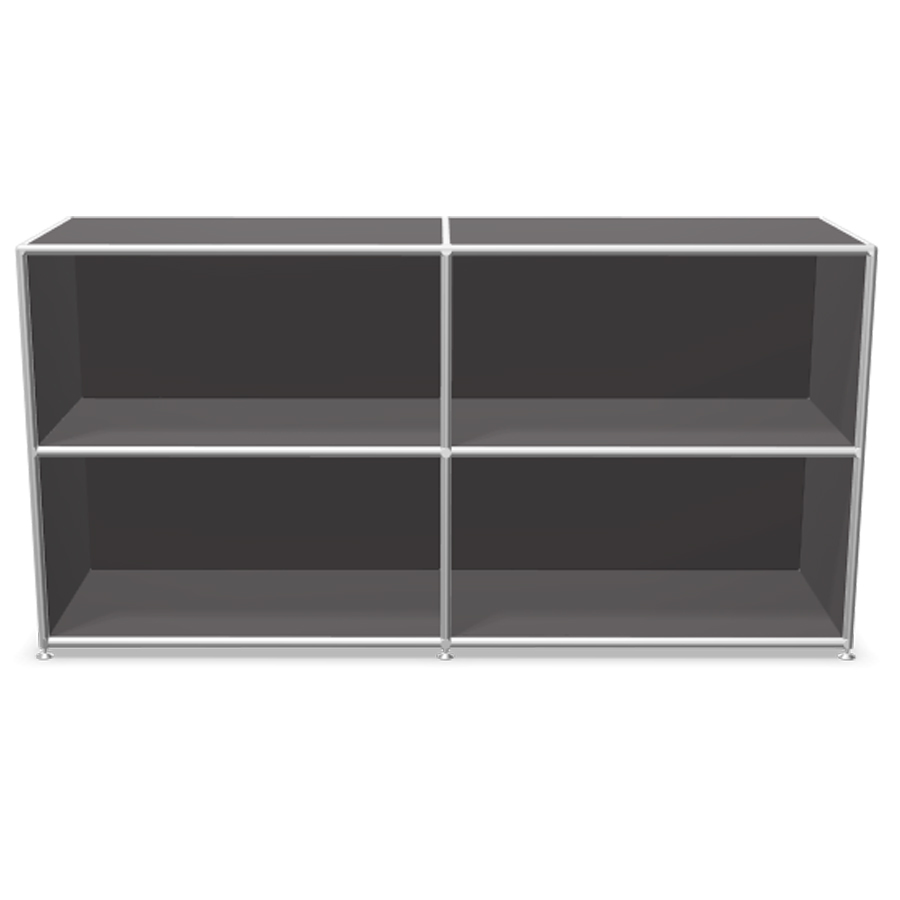 Bosse Regal Chrom 2 OH Breite 160 cm in Melamin Basaltgrau