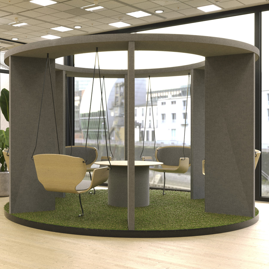 Bejot SOCIAL SWING ROUND - Büroschaukel mit bis zu 4 Schaukeln