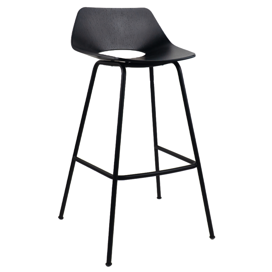 ABVERKAUF: THONET S 661 H Barhocker | Edelholz schwarz | Gestell schwarz matt